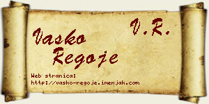 Vasko Regoje vizit kartica